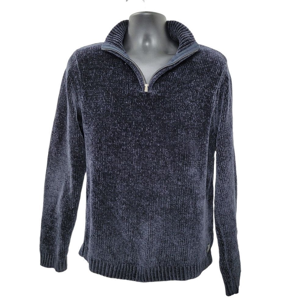 2/$20 Broken Standard Navy Blue Sweater Top Size: M